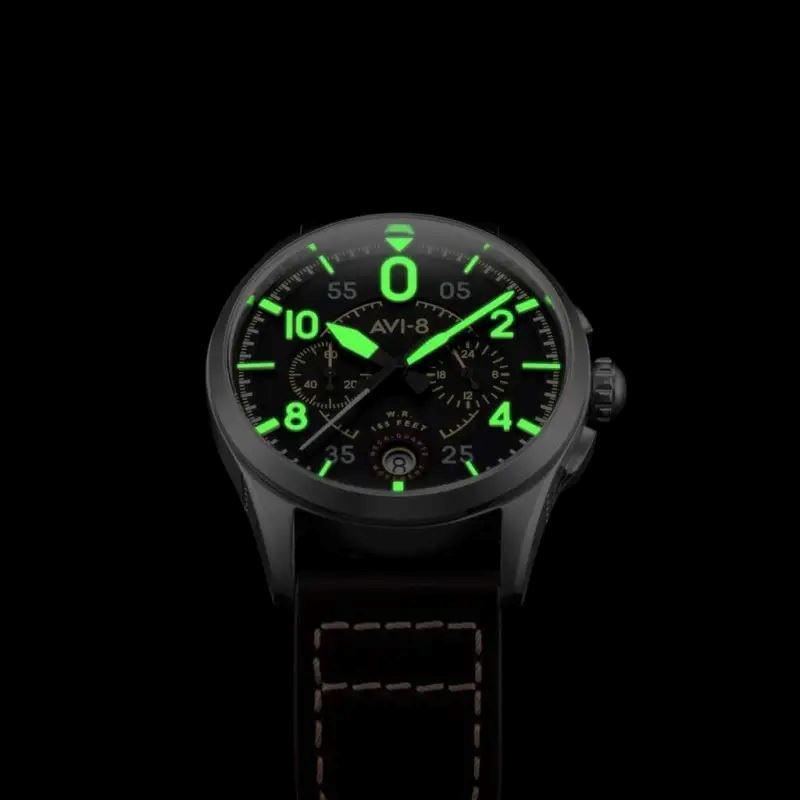 La Boutique du Pilote Montres AVI-8 Spitfire montre acier noir 42 mm