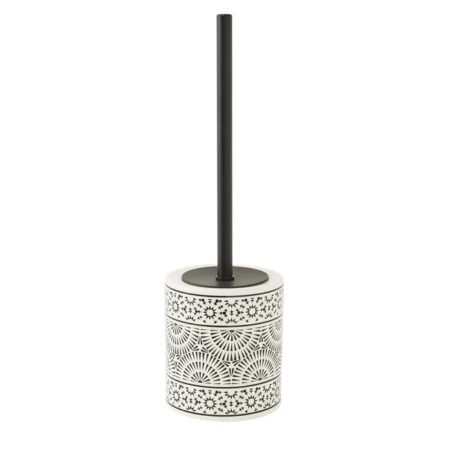 LEVASSEUR Tribu Brosse WC Porcelaine Blanc Noir Ethnique