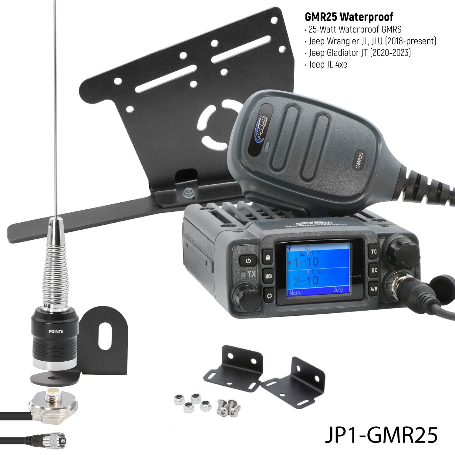 Rugged Air GMR25 kit radio GMRS mobile Jeep JL JT