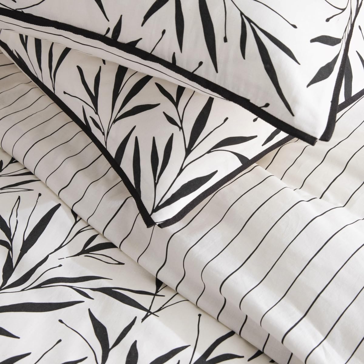 Levasseur Nina Parure lit coton blanc 240x220cm feuillage