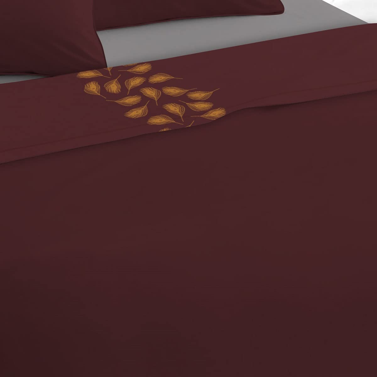 Future Home Parure Drap Plat Satin 57 Fils Aubergine 240x300cm