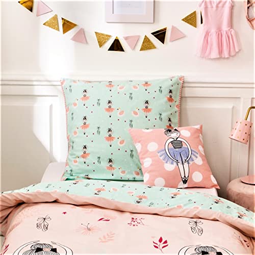 LEVASSEUR Kids Danseuse Coussin enfant coton 40x40cm rose