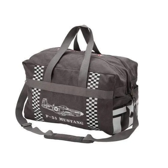 La Boutique du Pilote P-51 Mustang sac de voyage toile grise