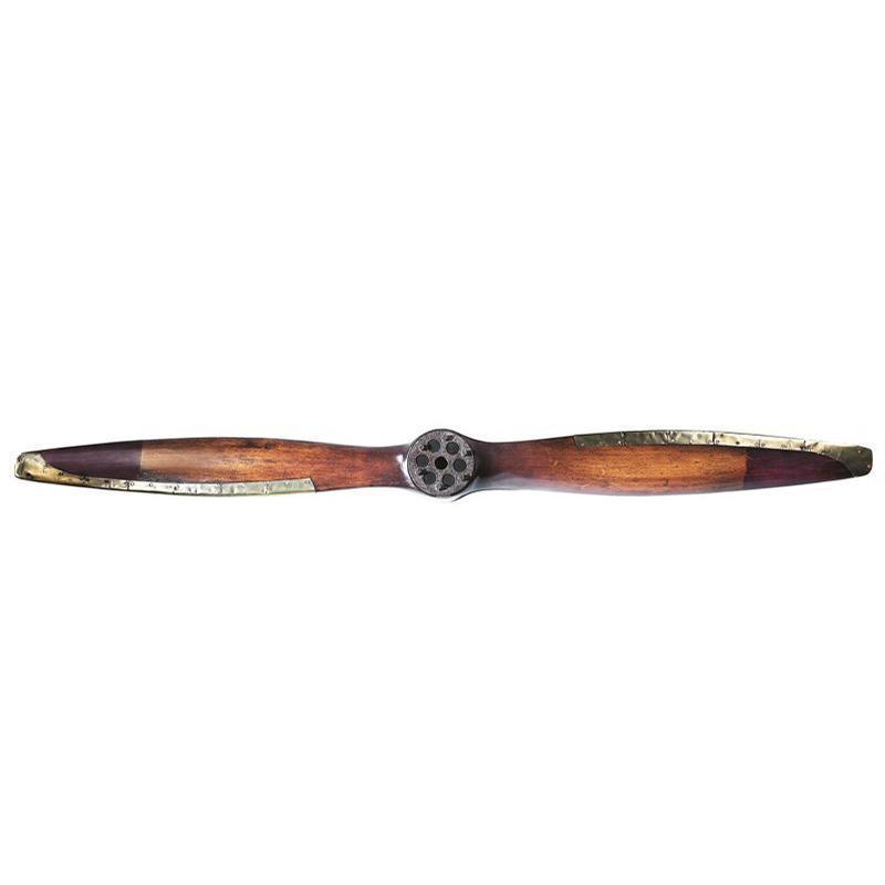 Hélice décor 1.8m bois bord laiton déco aviation