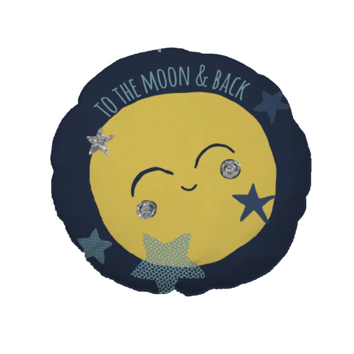 Future Home Kids Coussin Coton Moon Lune Bleu 35x35cm