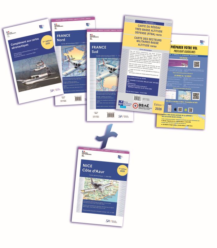 SIA Documents VFR 2026 carte aéro Nice plastifiée