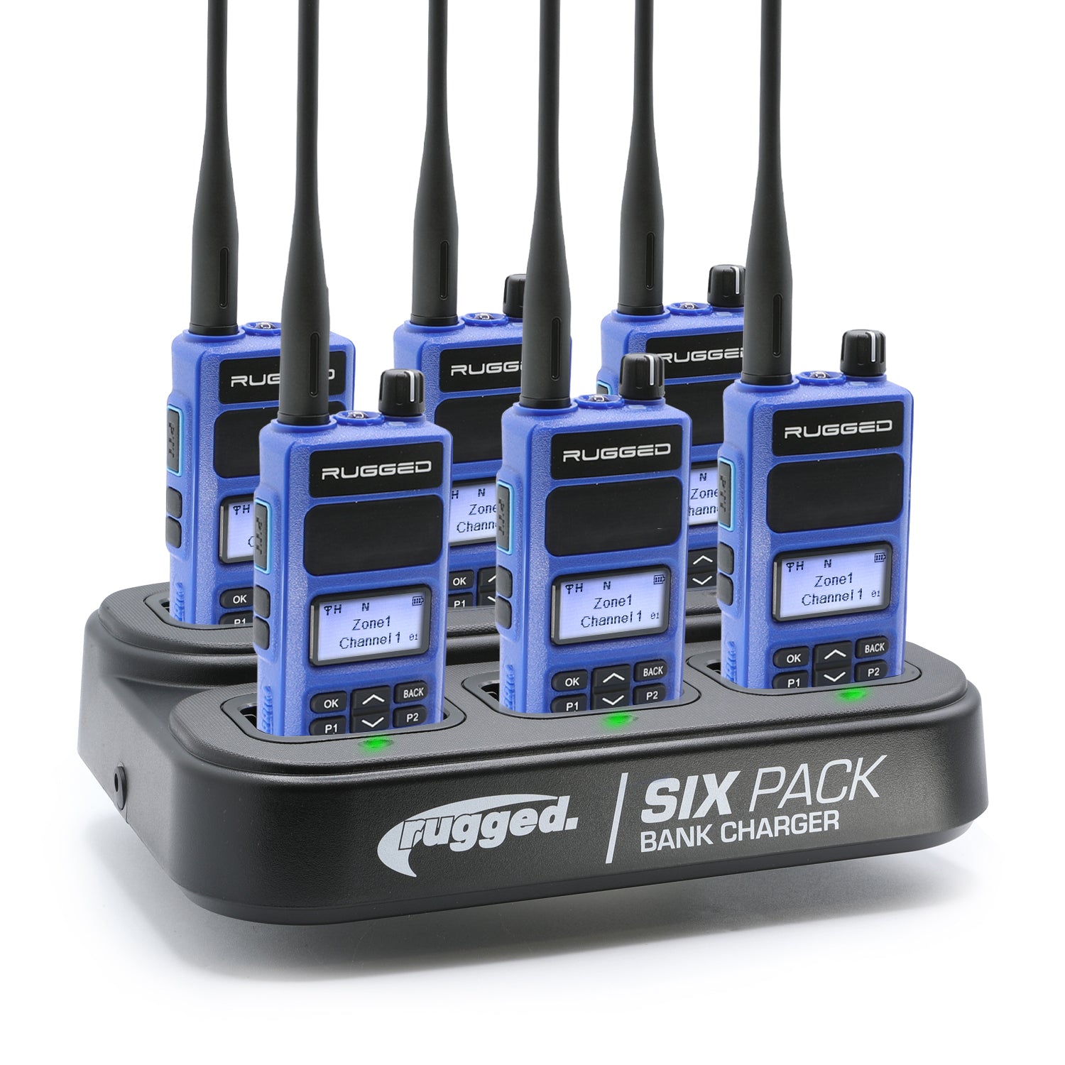 Rugged Air R1 bleu radio portable VHF UHF lot 6 chargeur