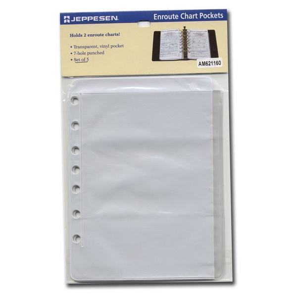 Jeppesen Pochettes carte Enroute plastiques transparentes x5