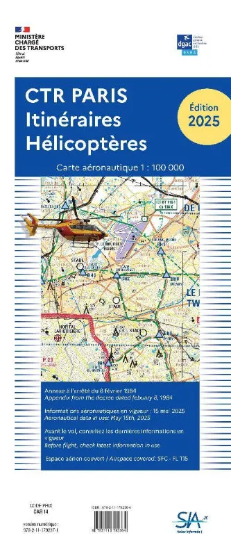 La Boutique du Pilote Hélicoptères Paris carte VFR 2025 1/100 000