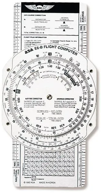 ASA E6B papier calculateur vol navigation pilote avec étui