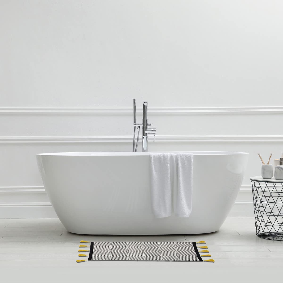 Levasseur Sol tapis de bain coton tissé ethnique 50x80cm