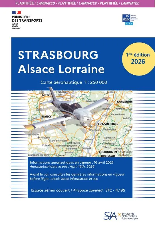 La Boutique du Pilote Cartographie Carte VFR Strasbourg 2026 1/250 000