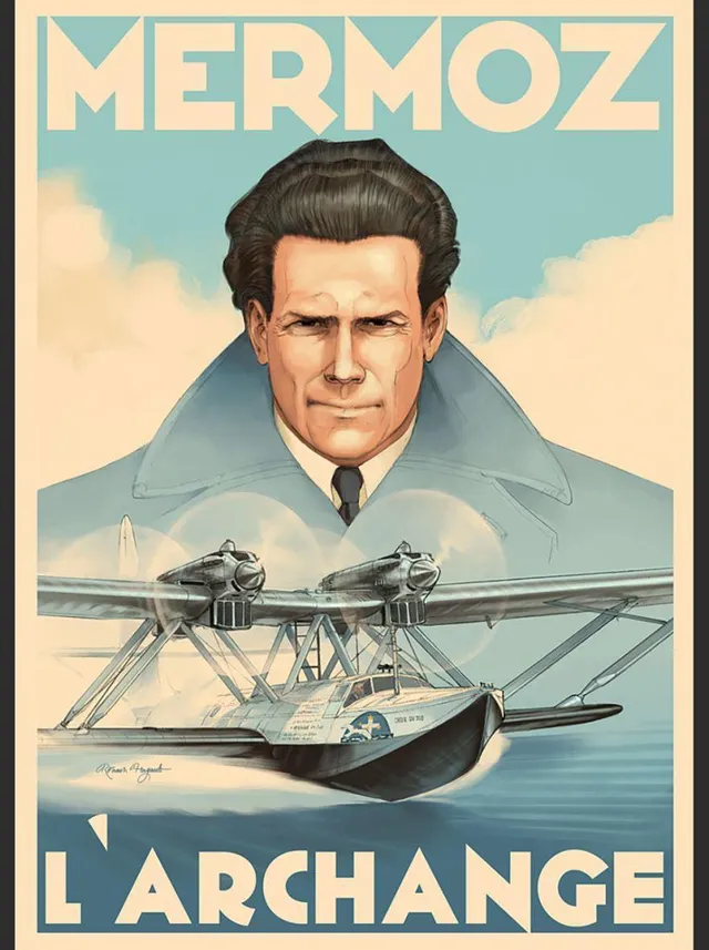 La Boutique du Pilote Mermoz Hugault affiche 50x70 papier 170g