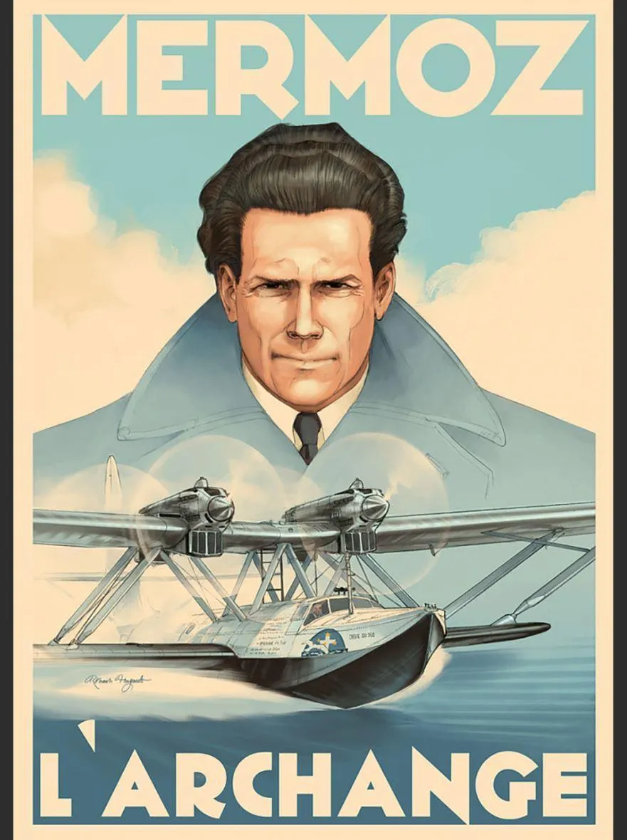 La Boutique du Pilote Mermoz Hugault affiche 50x70 papier 170g