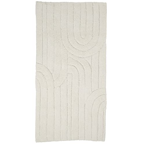 LEVASSEUR Tapis de Bain 60x120cm Arc Rétro Ivoire