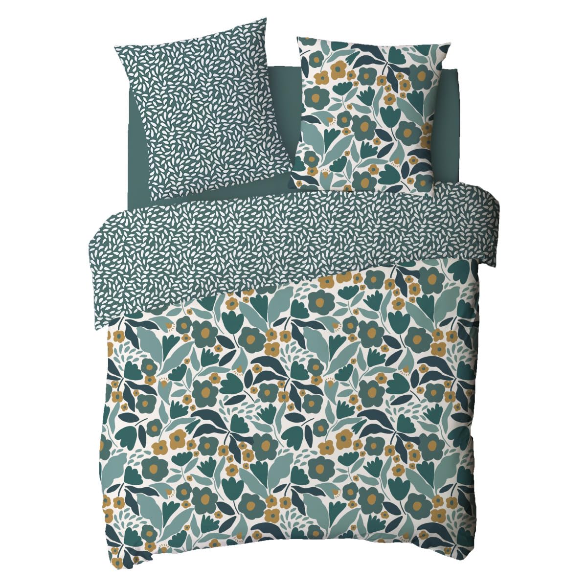 LEVASSEUR Linge de lit Mia parure coton 240x220 vert 57 fils