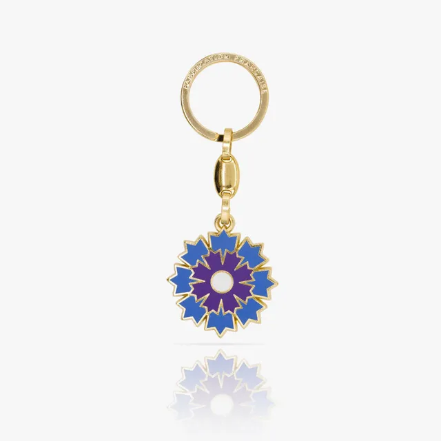 Bleuet de France porte-clés doré 38mm fabriqué en France