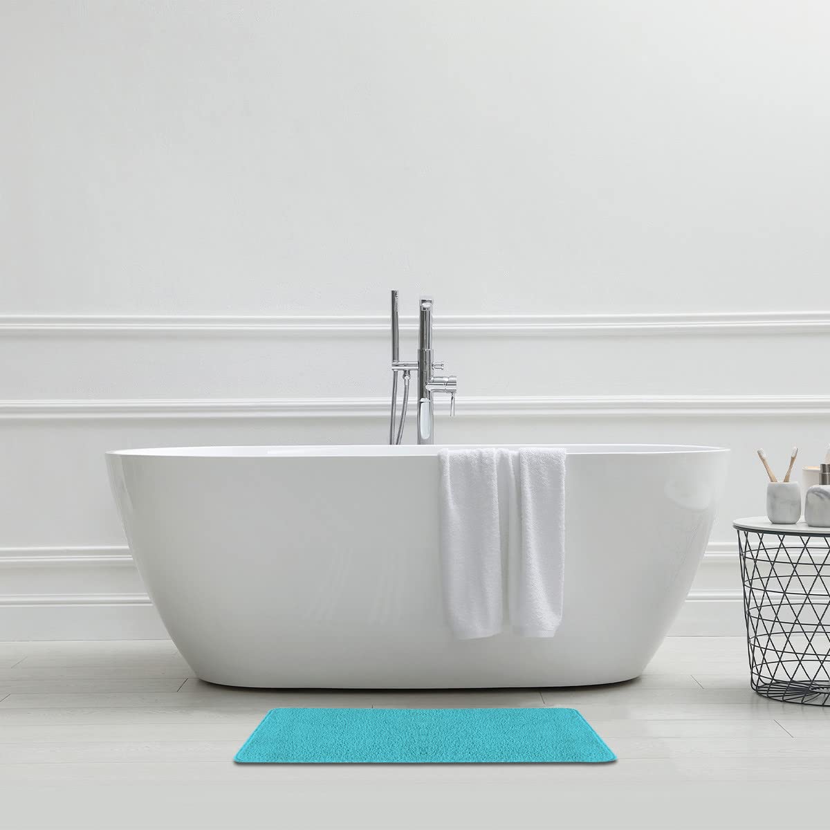 Levasseur Polynesie tapis de bain turquoise 50x80 antidarapant