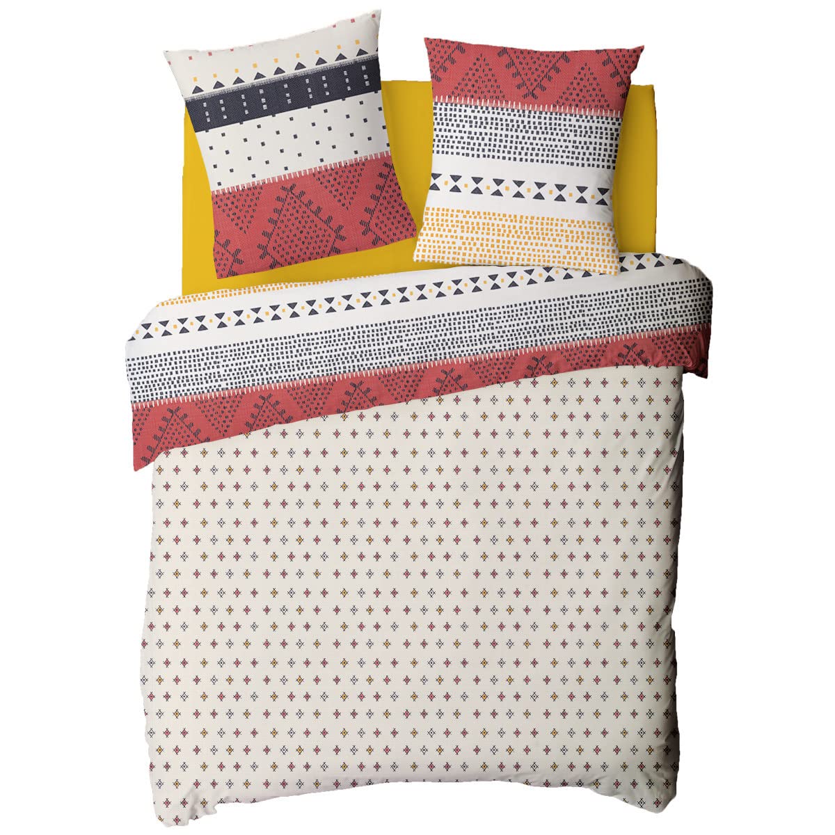 Future Home parure de lit 140x200 blanc boutons 57 fils