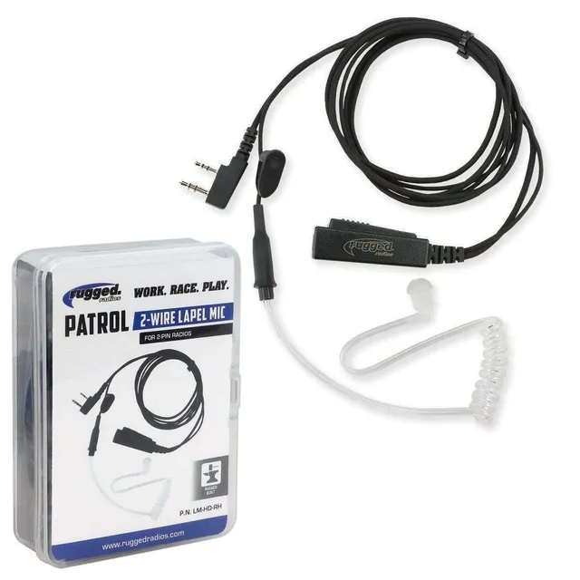 Rugged Air Patrol Micro Cravate 2 Fils Tube Acoustique