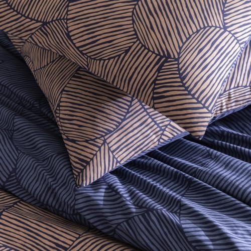 LEVASSEUR Ninon parure de lit coton bleu 240x220cm imprime