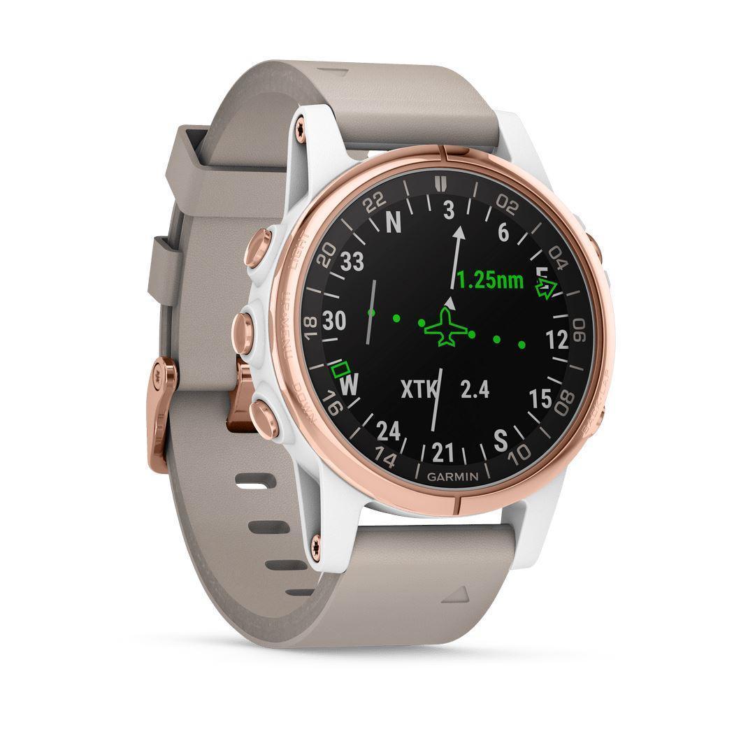 Garmin D2 Delta S montre aviateur GPS cuir beige 42 mm