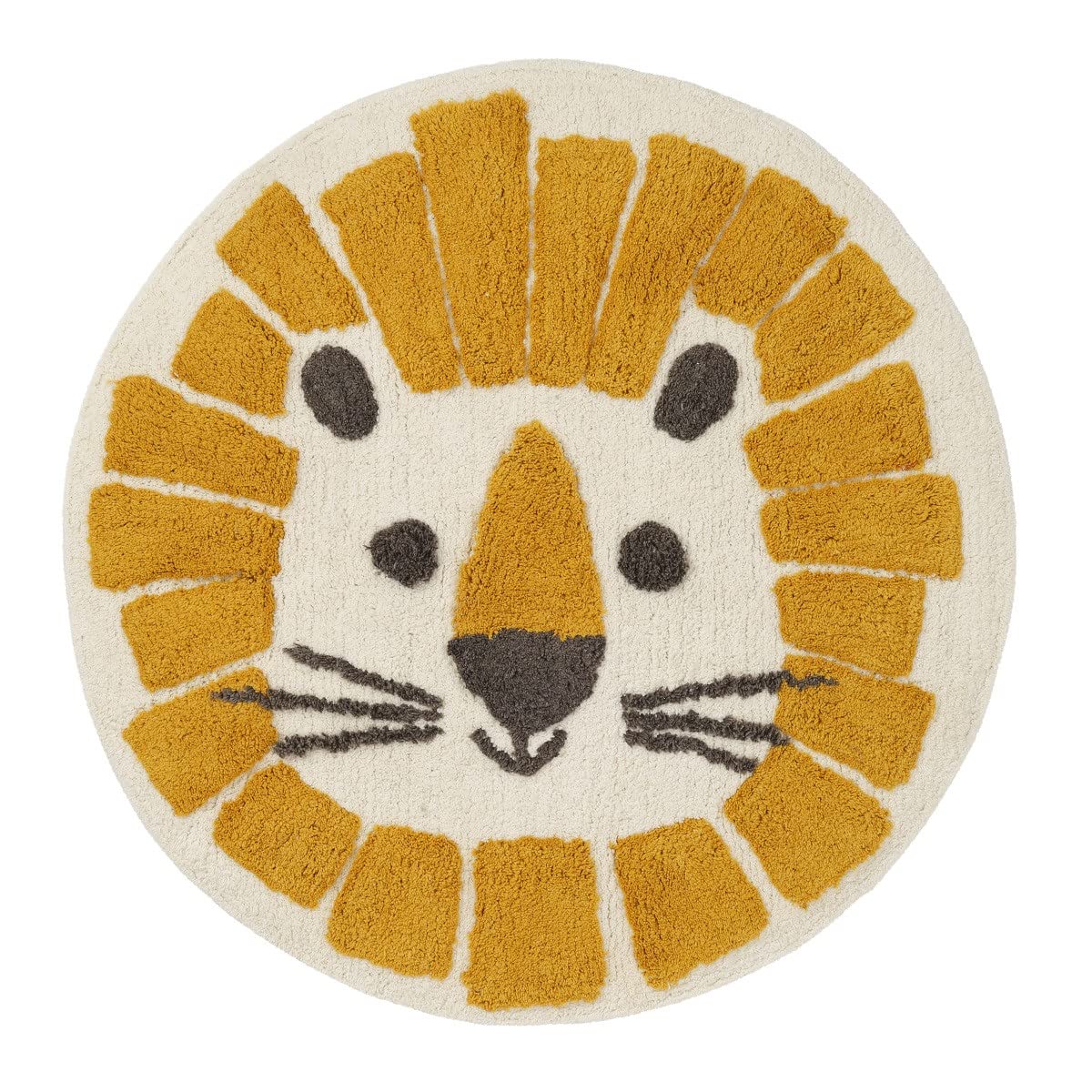 LEVASSEUR Kids tapis enfant rond coton lion 70x70 cm