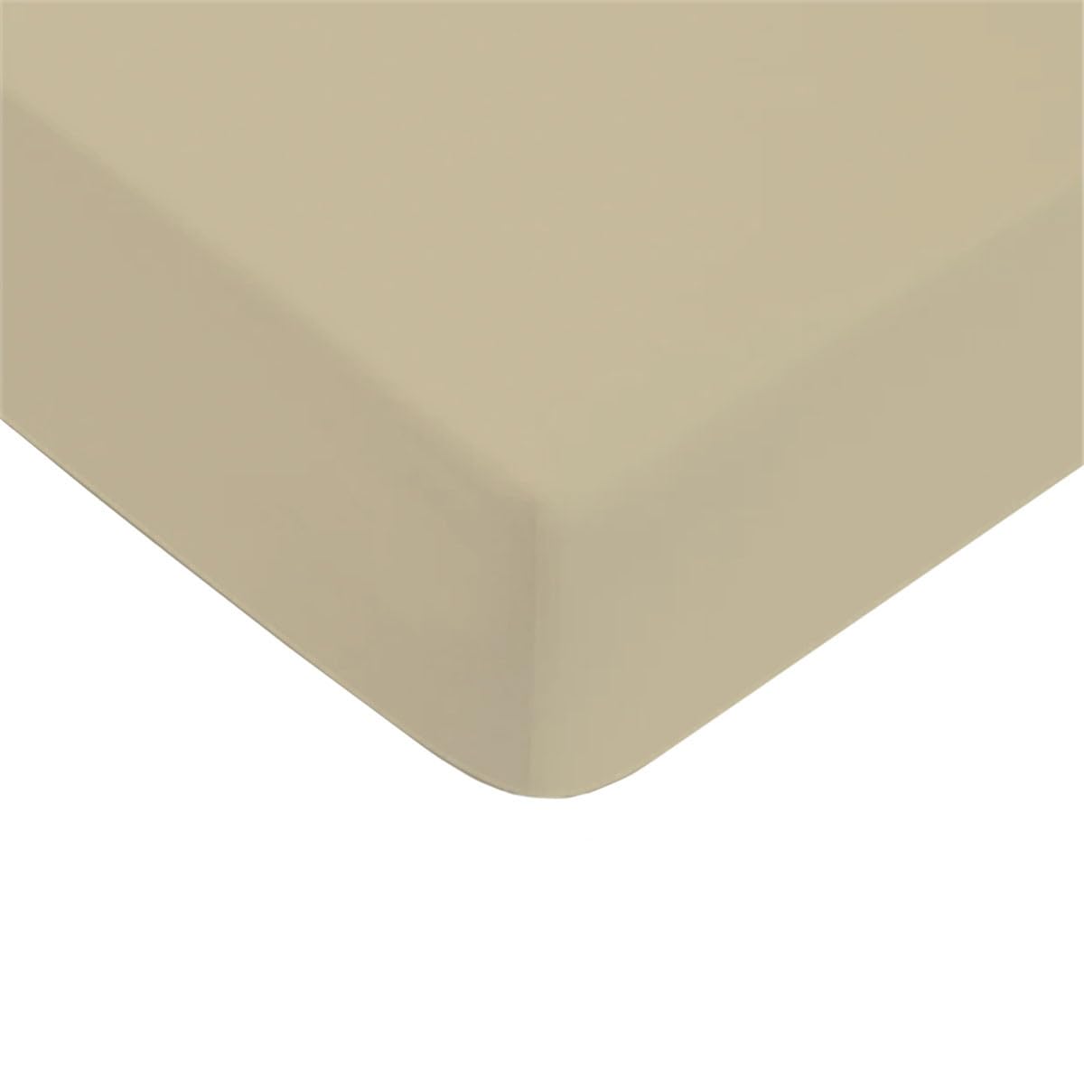 LEVASSEUR drap housse coton beige 180x200cm 100% coton 57 fils