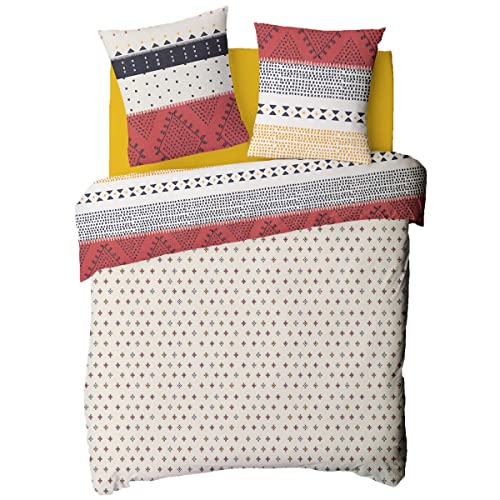 Future Home parure de lit 140x200 blanc boutons 57 fils
