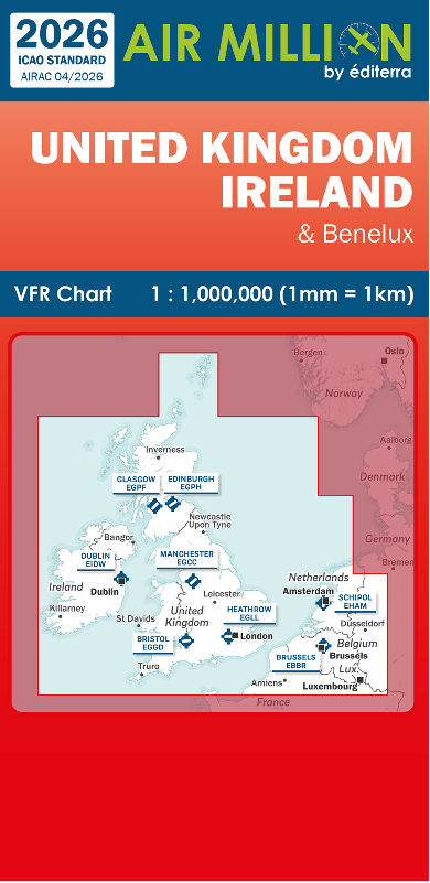 La Boutique du Pilote Cartographie Air Million UK Irlande 2026 carte