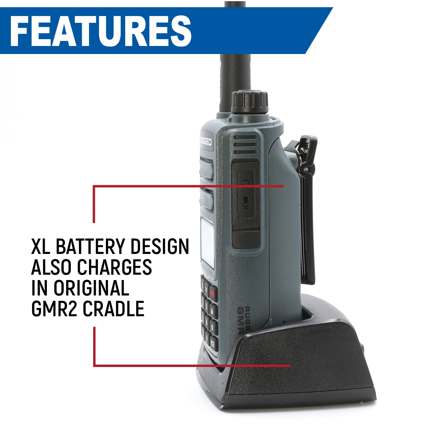 Rugged Air GMR2 PLUS kit longue portée antenne + batterie 3600mAh