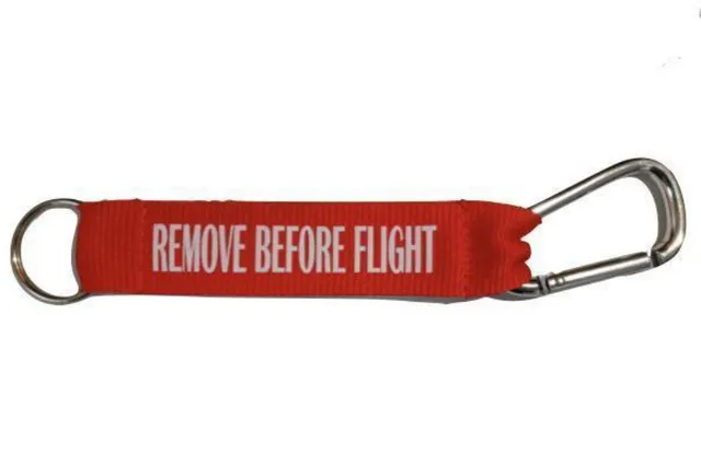 Remove Before Flight porte-clés flamme mousqueton rouge 9 cm