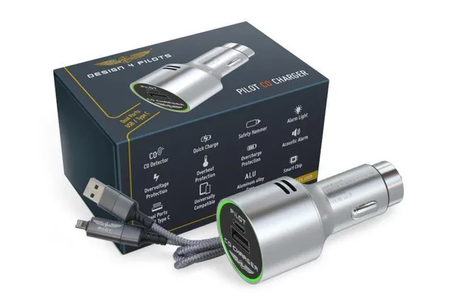 Design4Pilots Pilot CO chargeur USB détecteur CO 12-24V