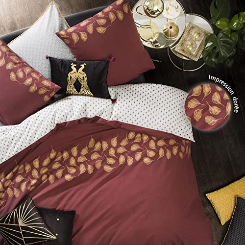 Future Home Parure Drap Plat Satin 57 Fils Aubergine 240x300cm