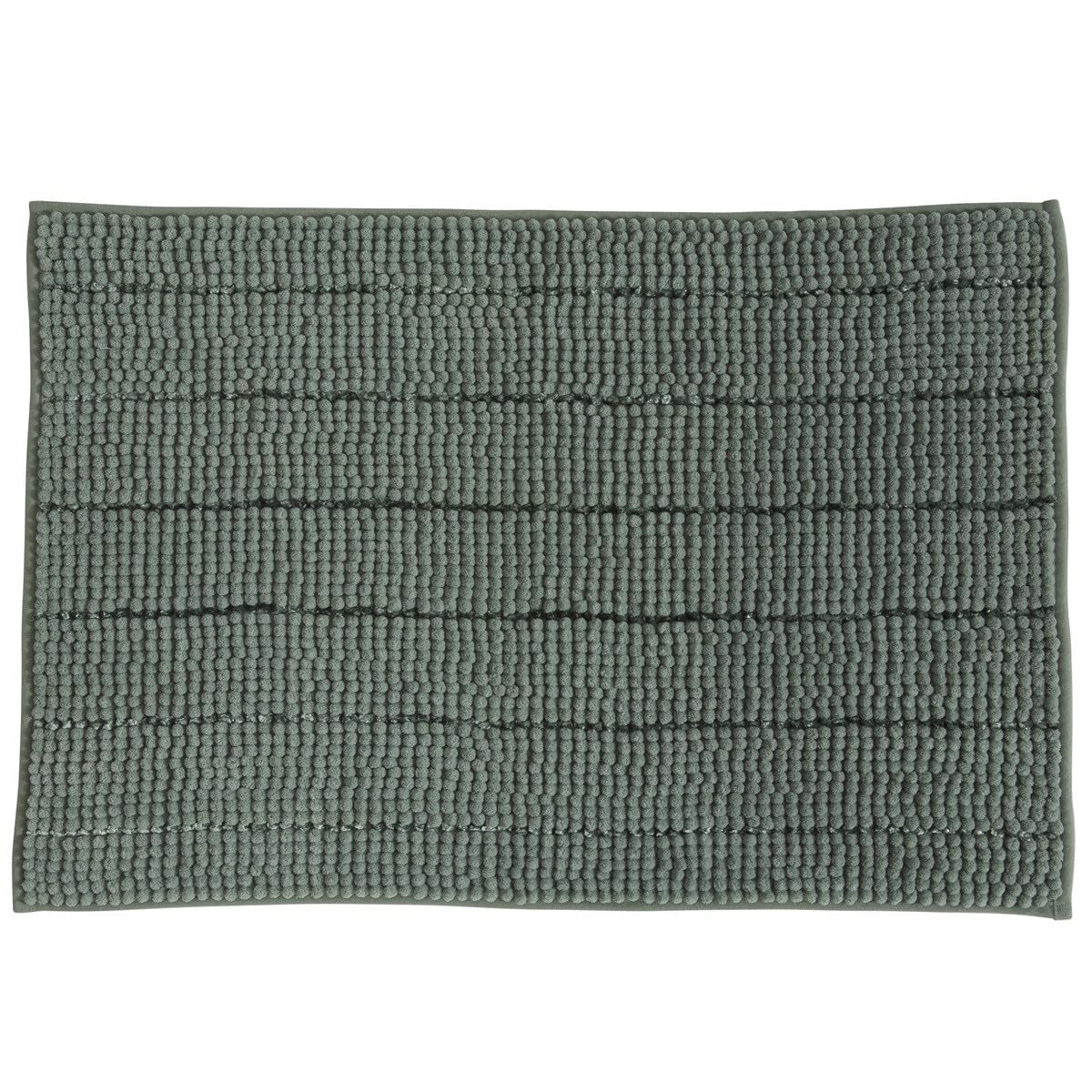 LEVASSEUR Stripy tapis de bain chenille sauge vert 50x70cm