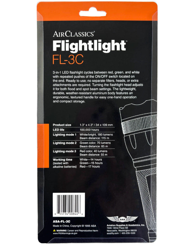 La Boutique du Pilote Flightlight ASA lampe LED rouge blanc