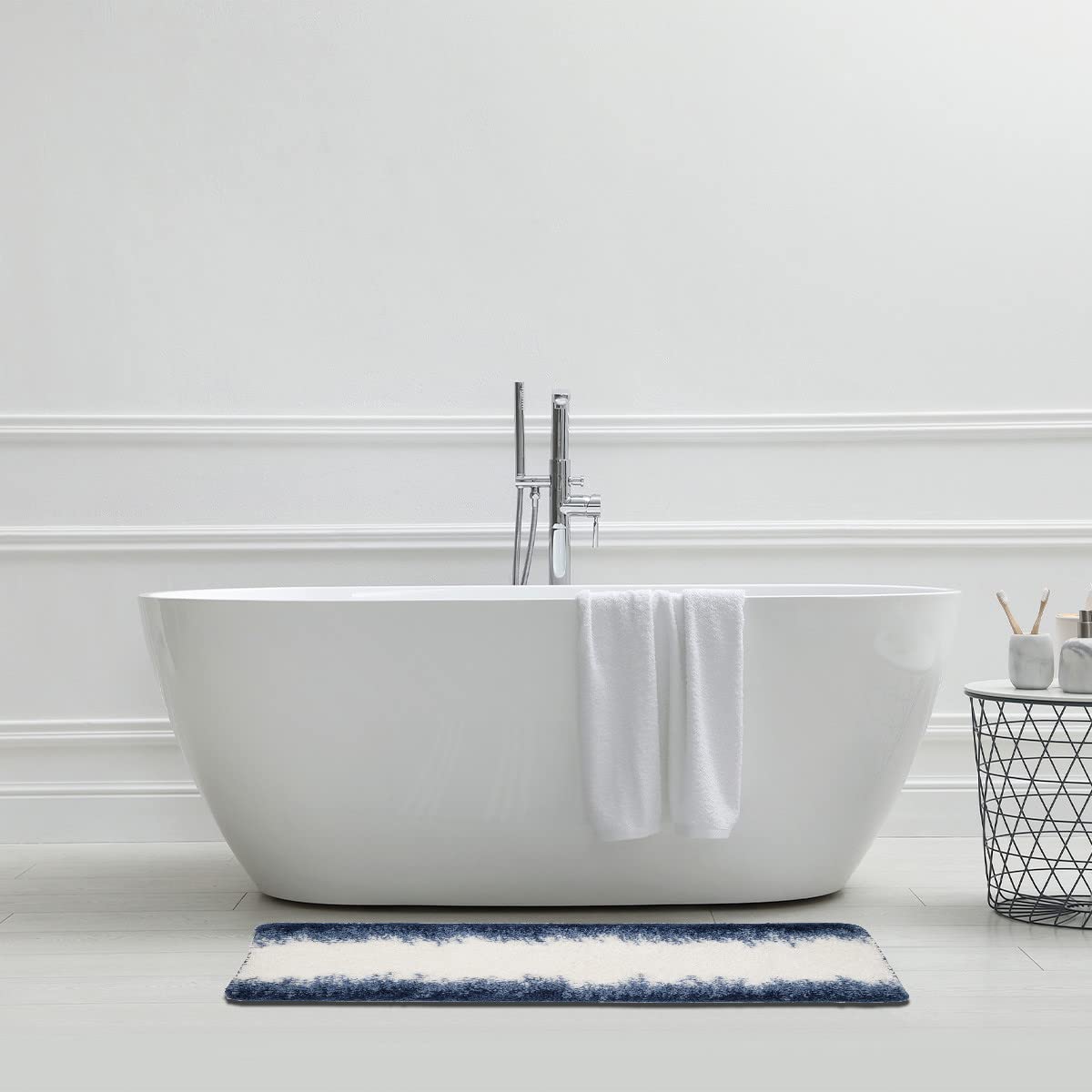 LEVASSEUR Ilyes Tapis de Bain Polyester Bleu 60x120cm