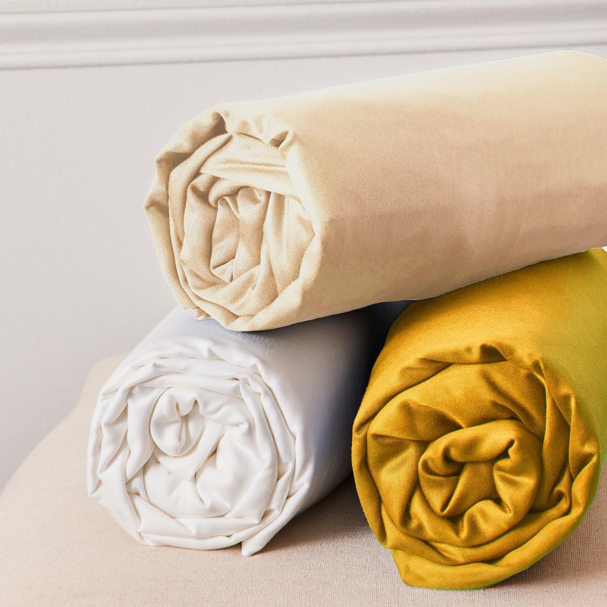 LEVASSEUR Mimosa parure de lit coton caramel 240x220