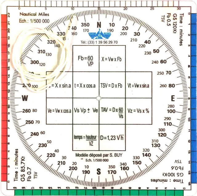 La Boutique du Pilote Rapporteur déroutement 125x125mm règle avion