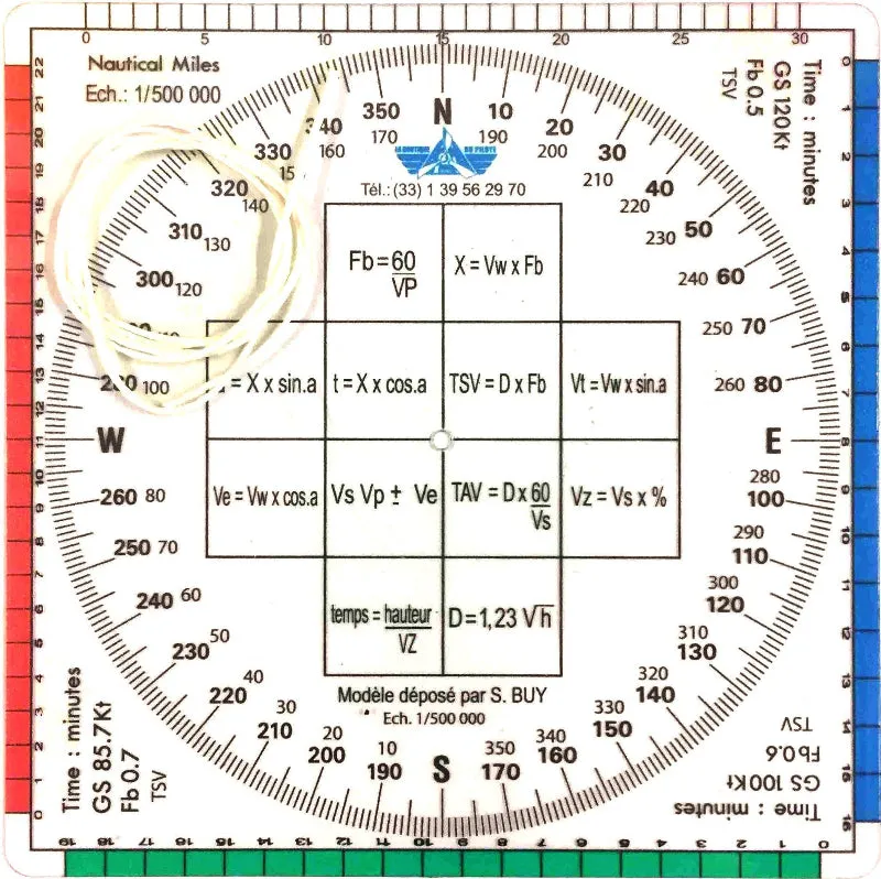 La Boutique du Pilote Rapporteur déroutement 125x125mm règle avion