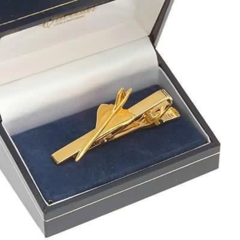 Pince cravate Concorde dorée or fin 24 carats