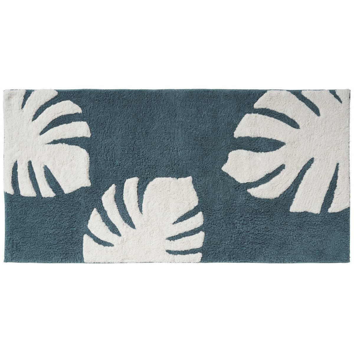 Levasseur tapis de bain coton tufté feuilles vert sauge 60x120cm