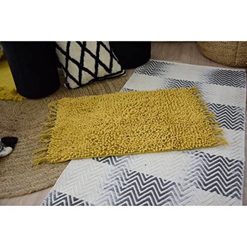 Levasseur Salle de bain Shaggy tapis de bain ocre 50x70cm
