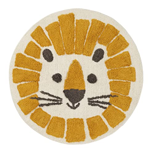 LEVASSEUR Kids tapis enfant rond coton lion 70x70 cm