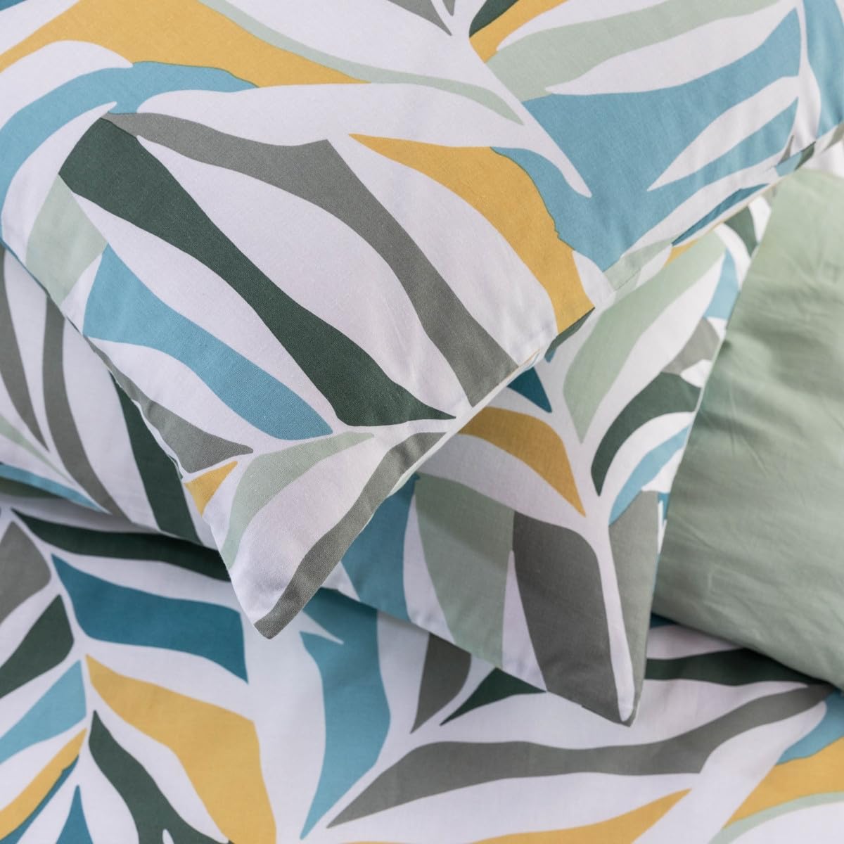 LEVASSEUR Linge de lit Leonce parure coton 260x240 vert 57 fils