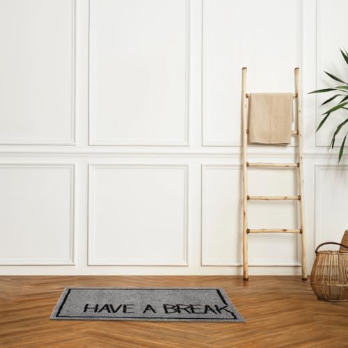 LEVASSEUR Sol tapis de bain texte coton tufté 50x80cm