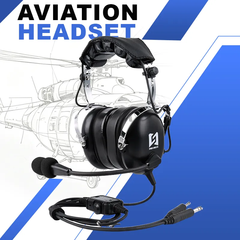 R Spider Wireless Aviation Headset casque PNR double fiche