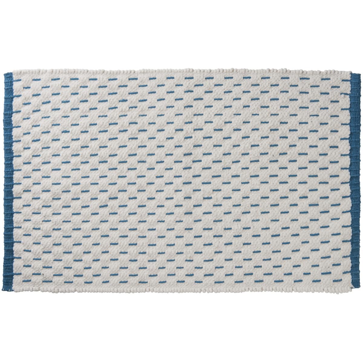 Levasseur Camino Tapis Coton 50x80 cm Pétrole Réversible