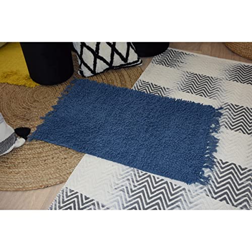 Levasseur Salle de bain Shaggy tapis de bain marine 50x70cm
