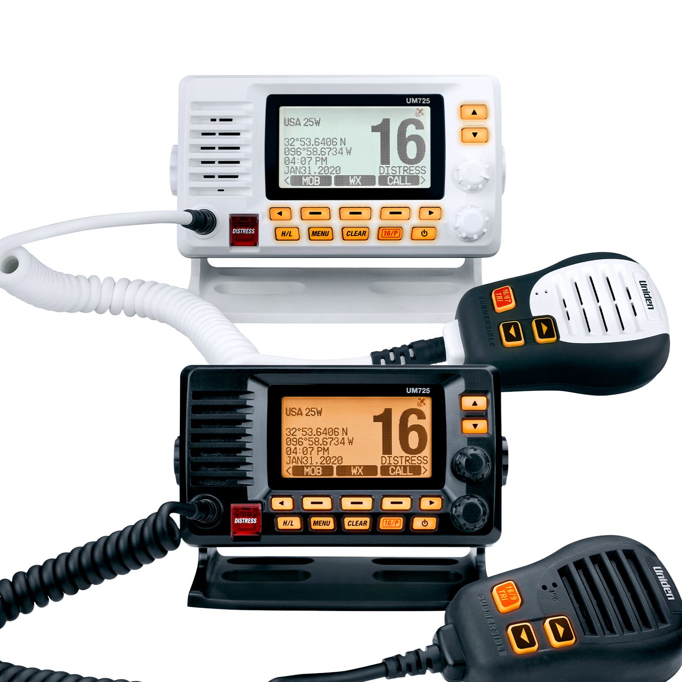 Uniden UM725 radio VHF marine fixe noire GPS Bluetooth